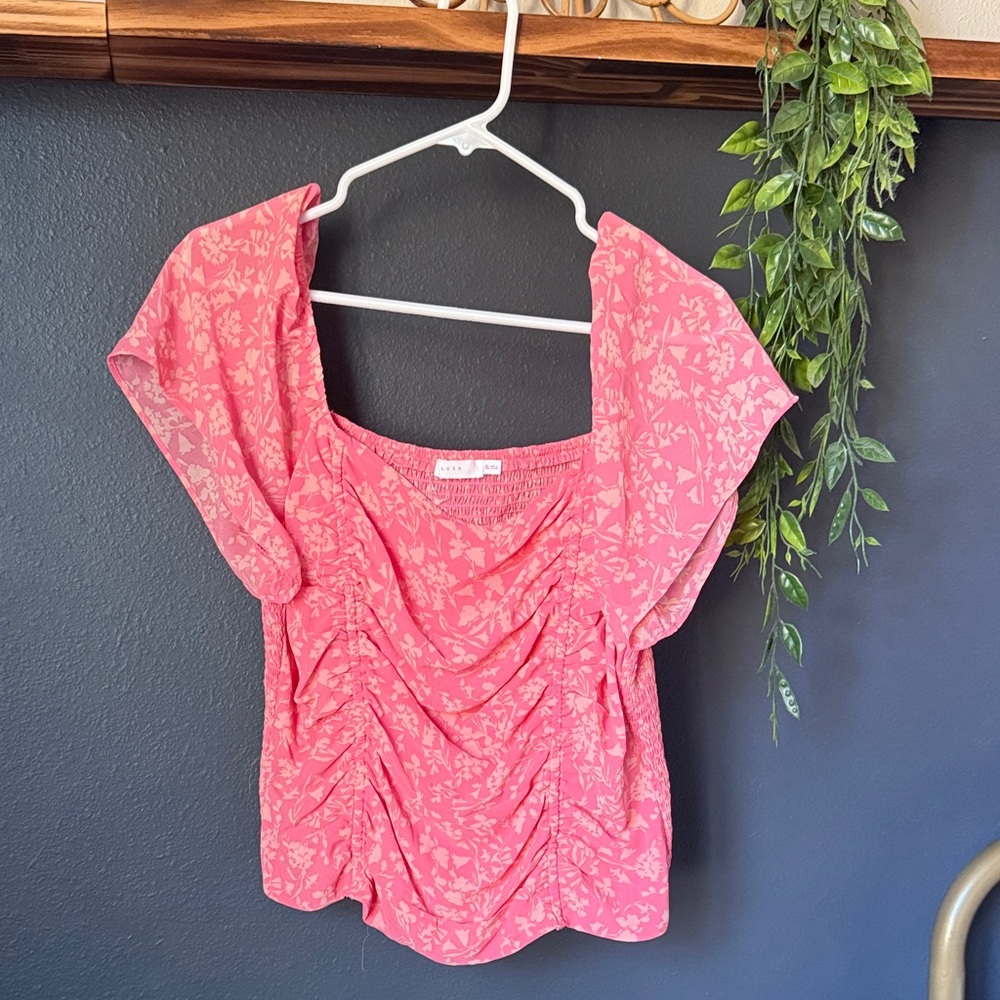 Lush Coral Floral Blouse